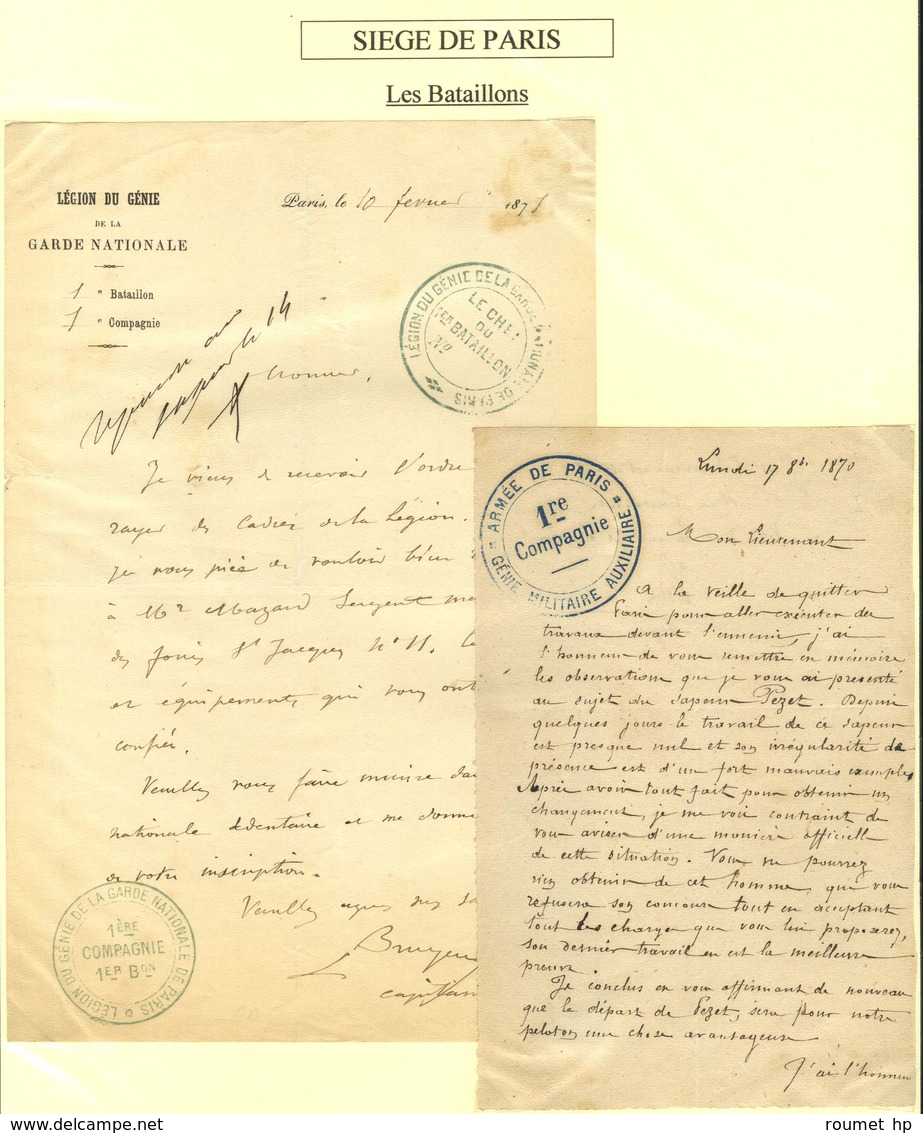 Lot De 2 Lettres + 5 Documents Du Siège. - TB. - Krieg 1870