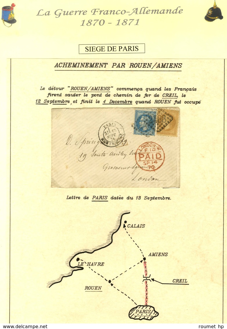 Lot De 5 Lettres Avec Acheminements Particuliers Pendant Le Siège. - TB. - War 1870