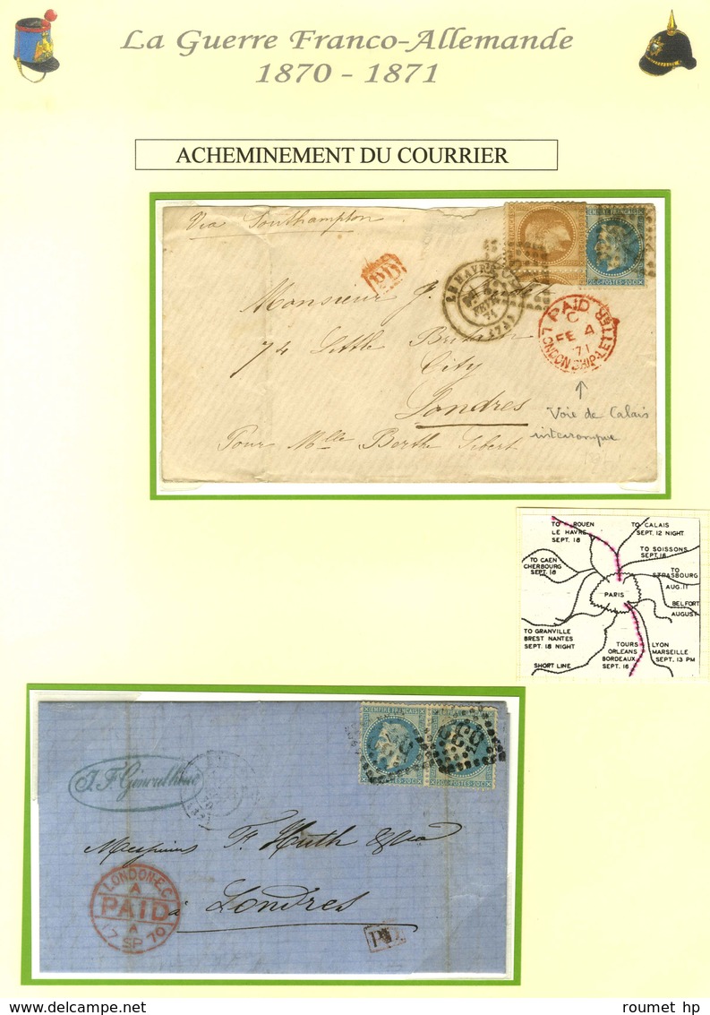 Lot De 5 Lettres Avec Acheminements Particuliers Pendant Le Siège. - TB. - Krieg 1870