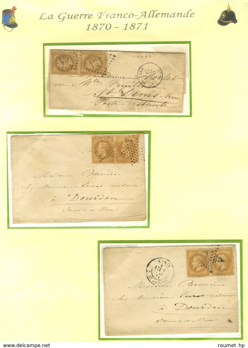 Lot De 16 Lettres + 2 Devants De La Guerre De 1870. - TB. - War 1870