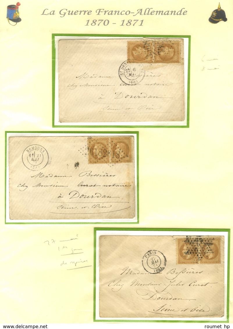 Lot de 16 lettres + 2 devants de la guerre de 1870. - TB.