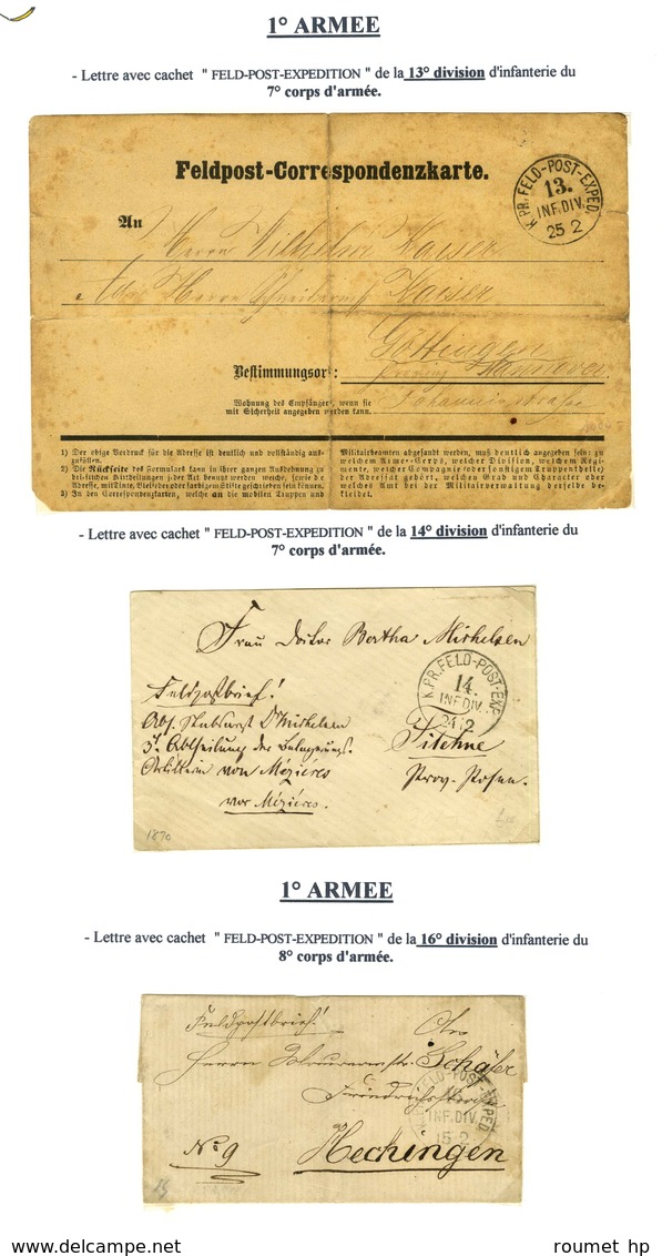 Lot De 18 Lettres Avec Càd FELDPOST De La 1ère Armée. - TB. - Krieg 1870