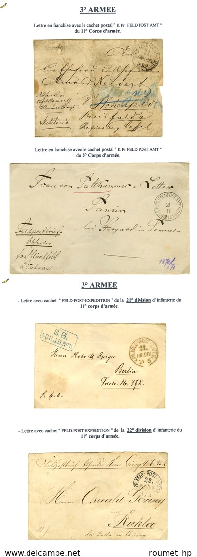 Lot De 17 Lettres Avec Càd FELDPOST De La 3ème Armée. - TB. - Guerra De 1870