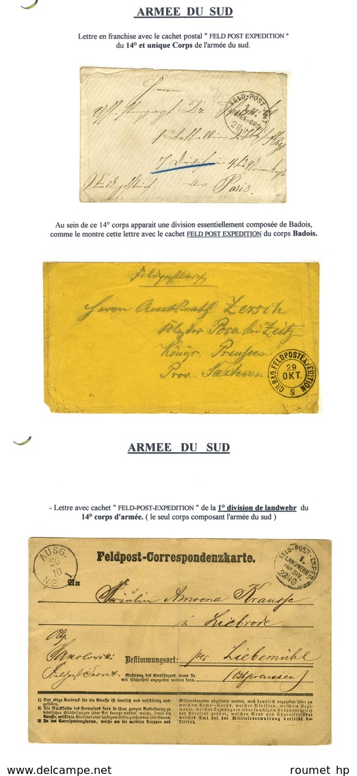 Lot De 7 Lettres Avec Càd FELDPOST De L'Armée Du Sud. - TB. - Krieg 1870