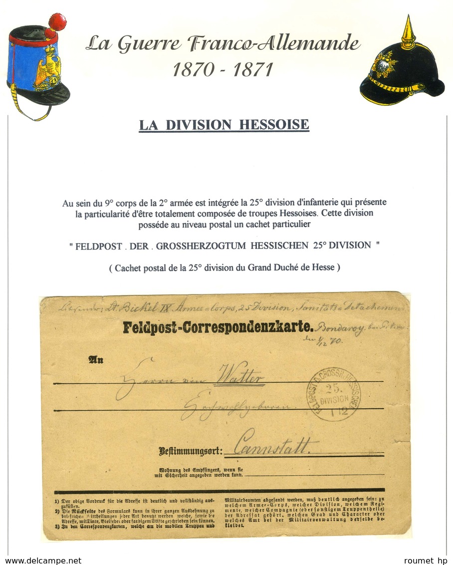 Lot De 6 Lettres Avec Càd FELDPOST De La Division Hessoise, De La Landwehr Et De L'Armée De Réserve. - TB. - War 1870