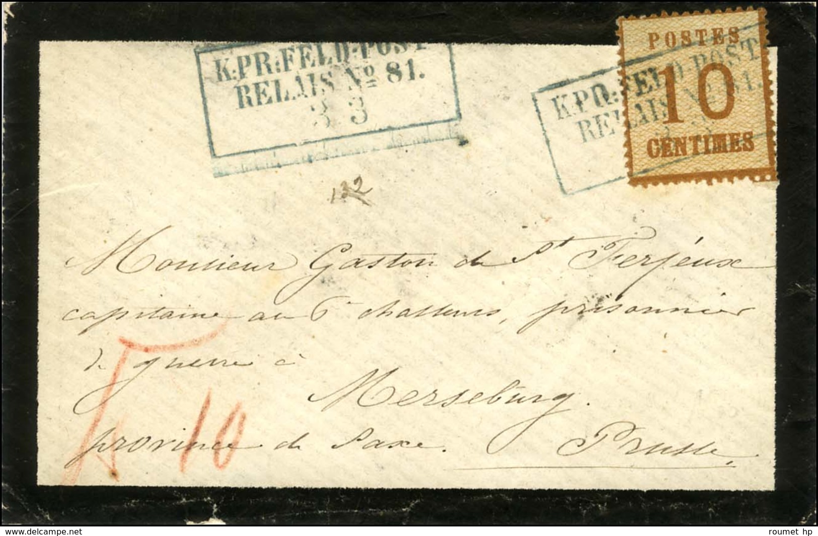 Cachet Encadré Bleu KPR:FELDPOST / RELAIS N° 81 / Als. N° 5 Sur Lettre Pour La Prusse. - TB. - Krieg 1870