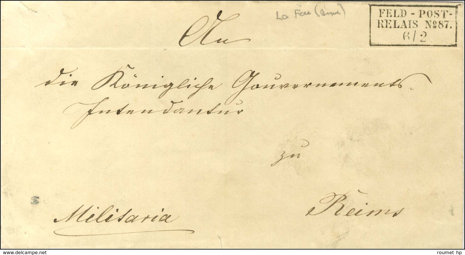 Cachet Encadré KPR FELDPOST / RELAIS N° 87 Sur Lettre Adressée En Franchise à Reims. 1871. - SUP. - War 1870