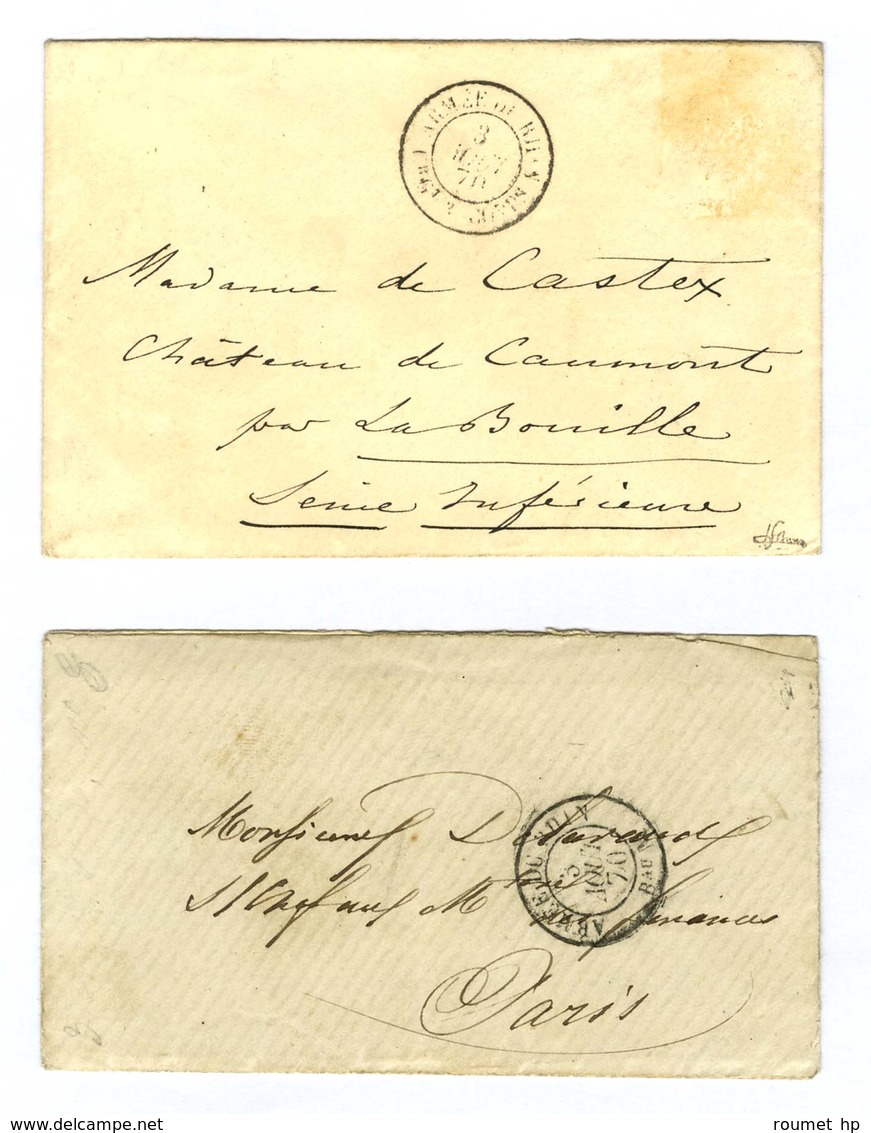 Lot De 2 Lettres Avec Càd ARMEE DU RHIN. - TB. - Guerra Del 1870