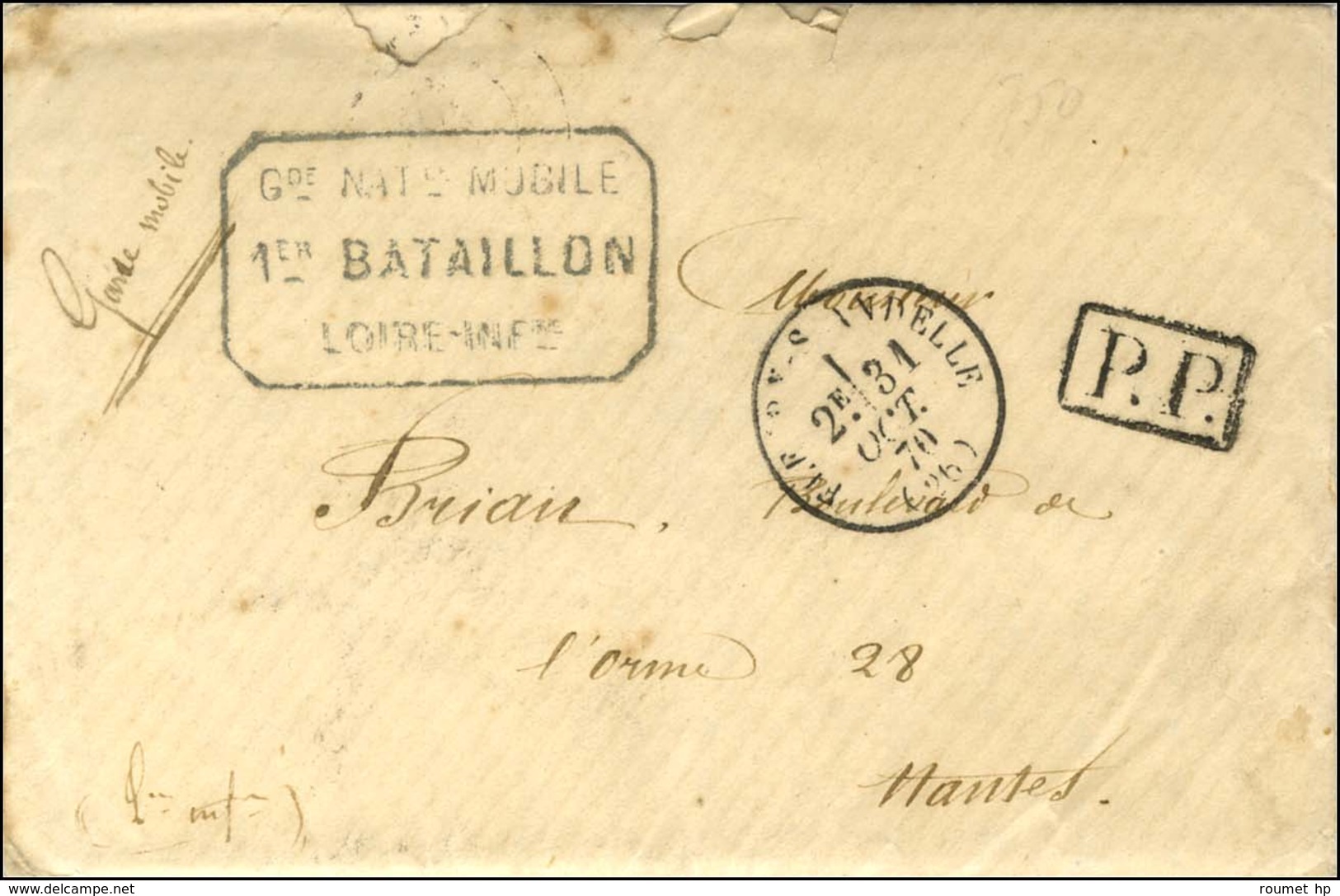 Càd FLEURY-S-ANDELLE (26) + P.P. Au Recto Cachet Gde NATle MOBILE / 1er BATAILLON / LOIRE INFre Sur Lettre En Franchise  - Guerra Del 1870