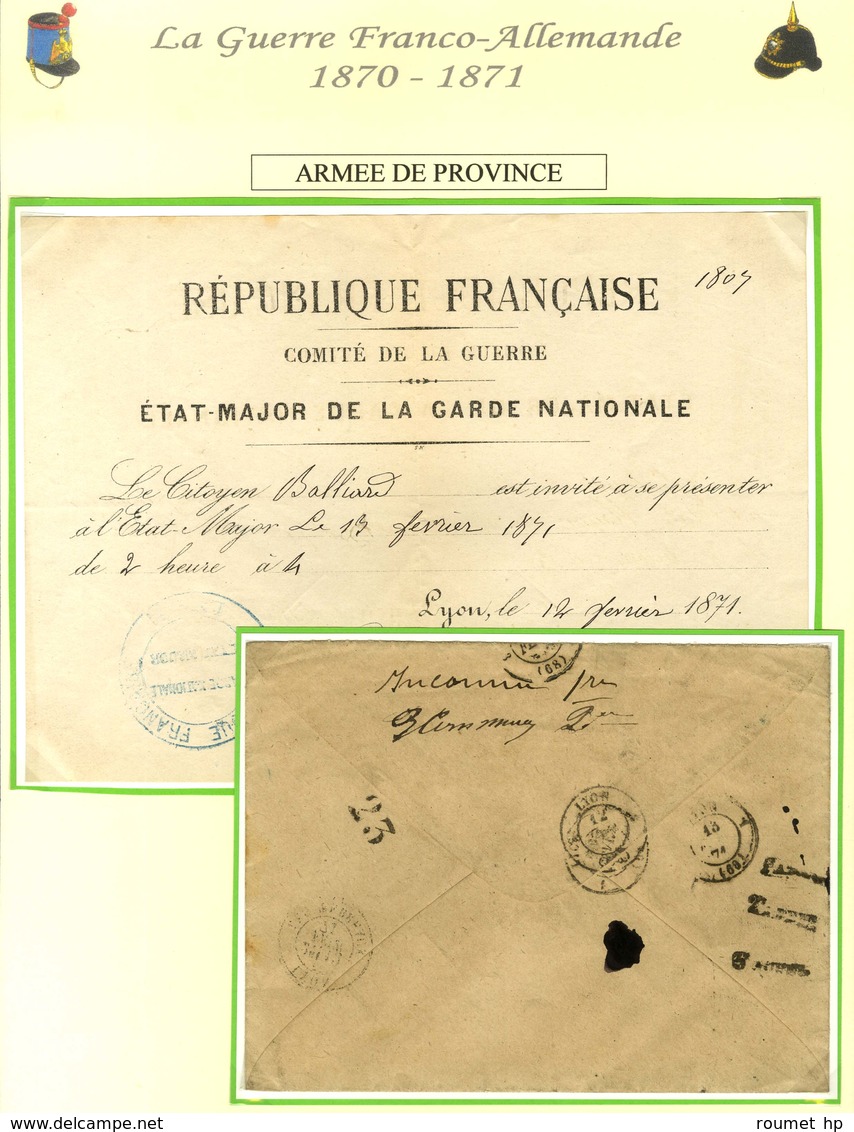 Lot De 3 Lettres Avec Cachets De Franchise Militaire. - TB. - Krieg 1870