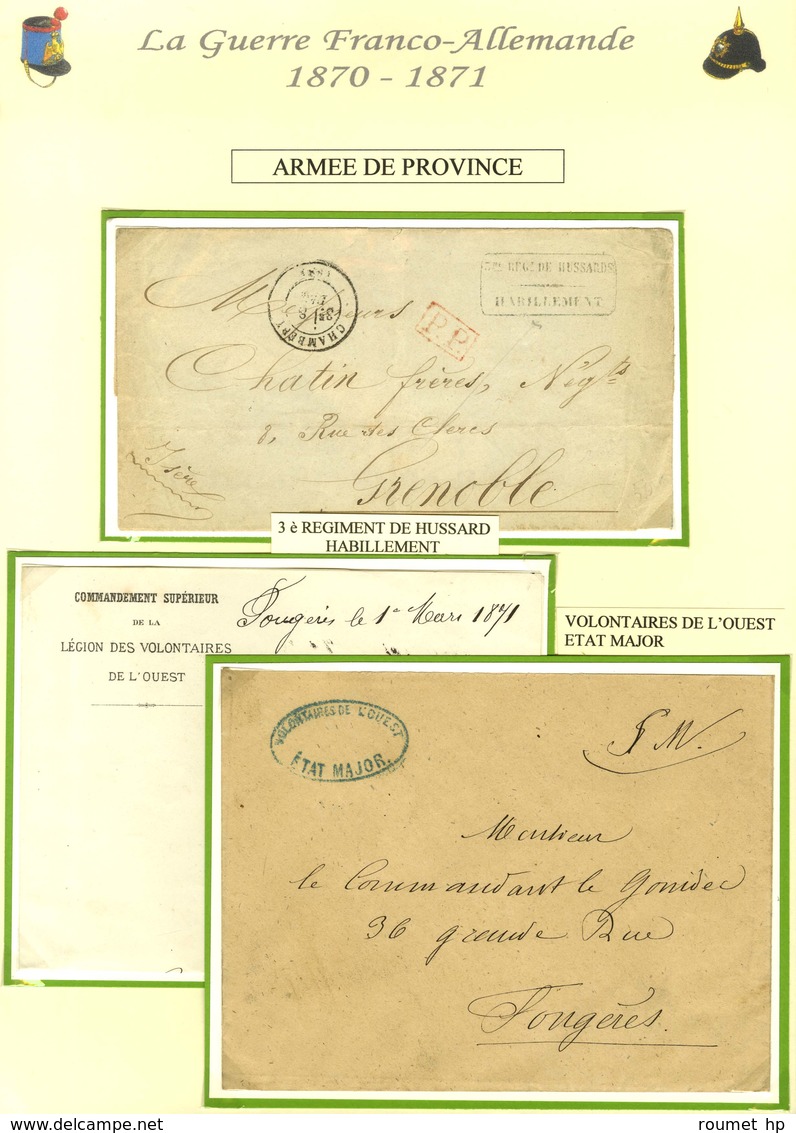 Lot De 3 Lettres Avec Cachets De Franchise Militaire. - TB. - Guerra De 1870