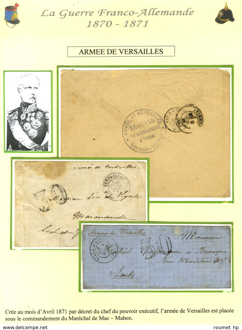 Lot De 5 Lettres + 2 Documents De L'armée De Versailles. - TB. - War 1870