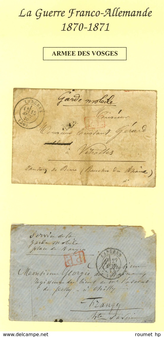 Lot De 2 Lettres + 1 Document De L'armée Des Vosges. - TB. - Guerra Del 1870