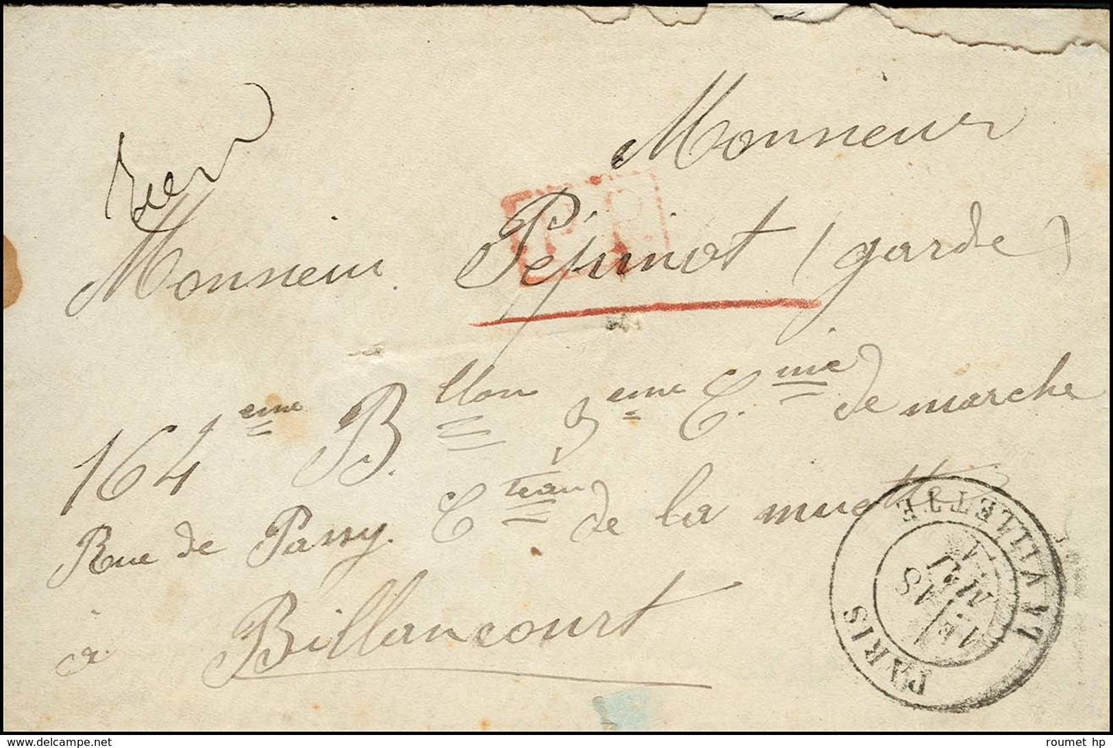 Càd PARIS / LA VILLETTE 18 MAI 71 + P.P. (R) Sur Lettre Pour Billancourt. - TB / SUP. - R. - Guerra De 1870