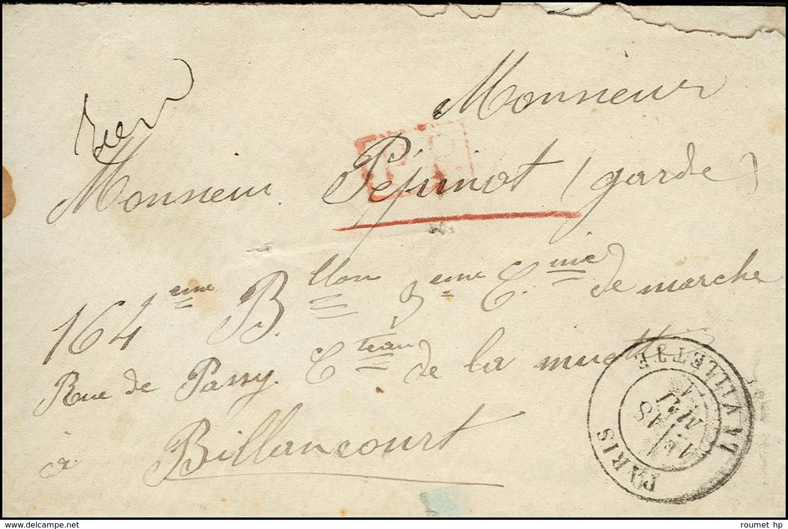 Càd PARIS / LA VILLETTE 18 MAI 71 + P.P. (R) Sur Lettre Pour Billancourt. - TB / SUP. - R. - War 1870