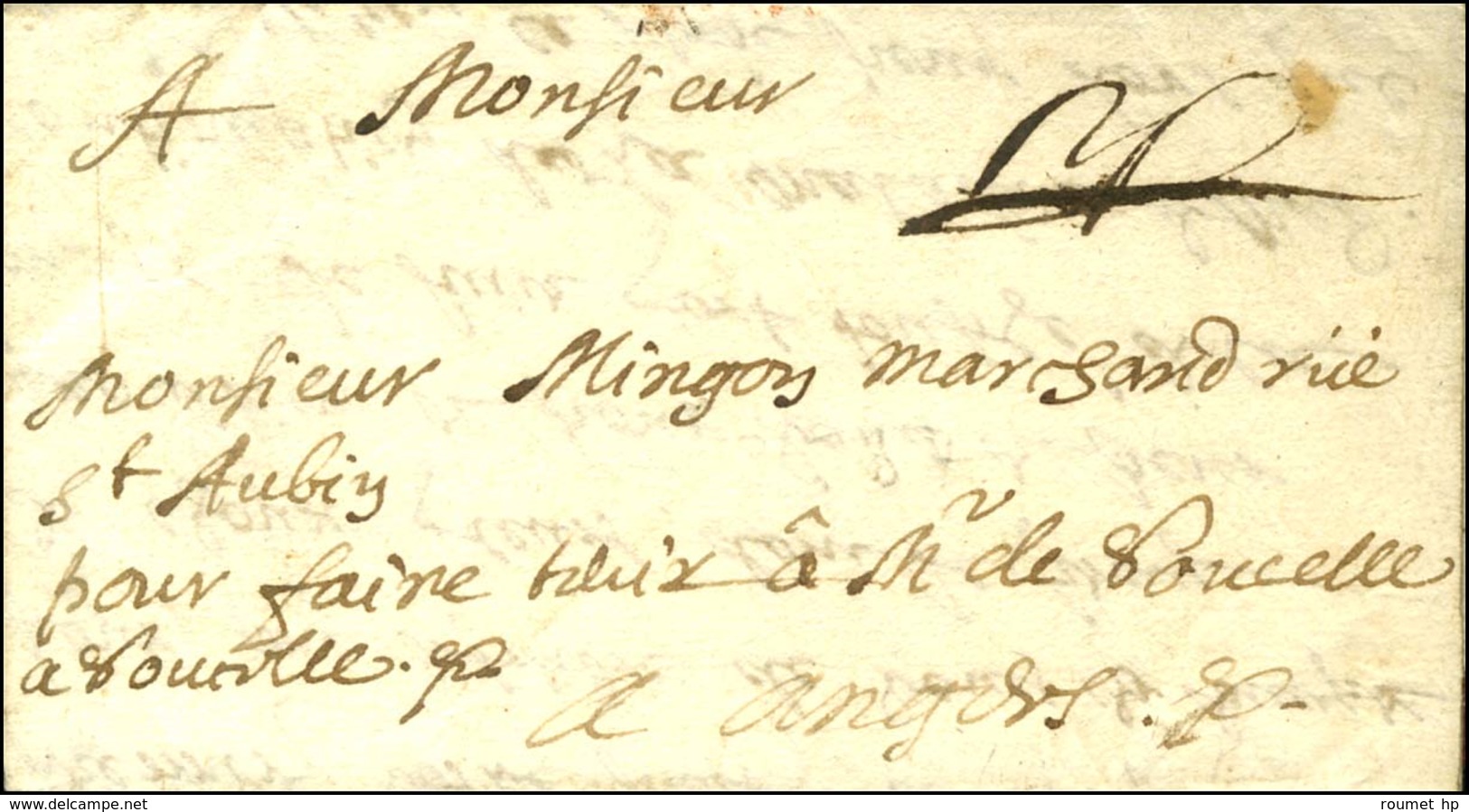 Lettre Avec Texte Daté De Paris Le 16 Février 1661 Pour Angers, Au Recto Mention Manuscrite PP (L N° 30). - TB / SUP. -  - ....-1700: Vorläufer