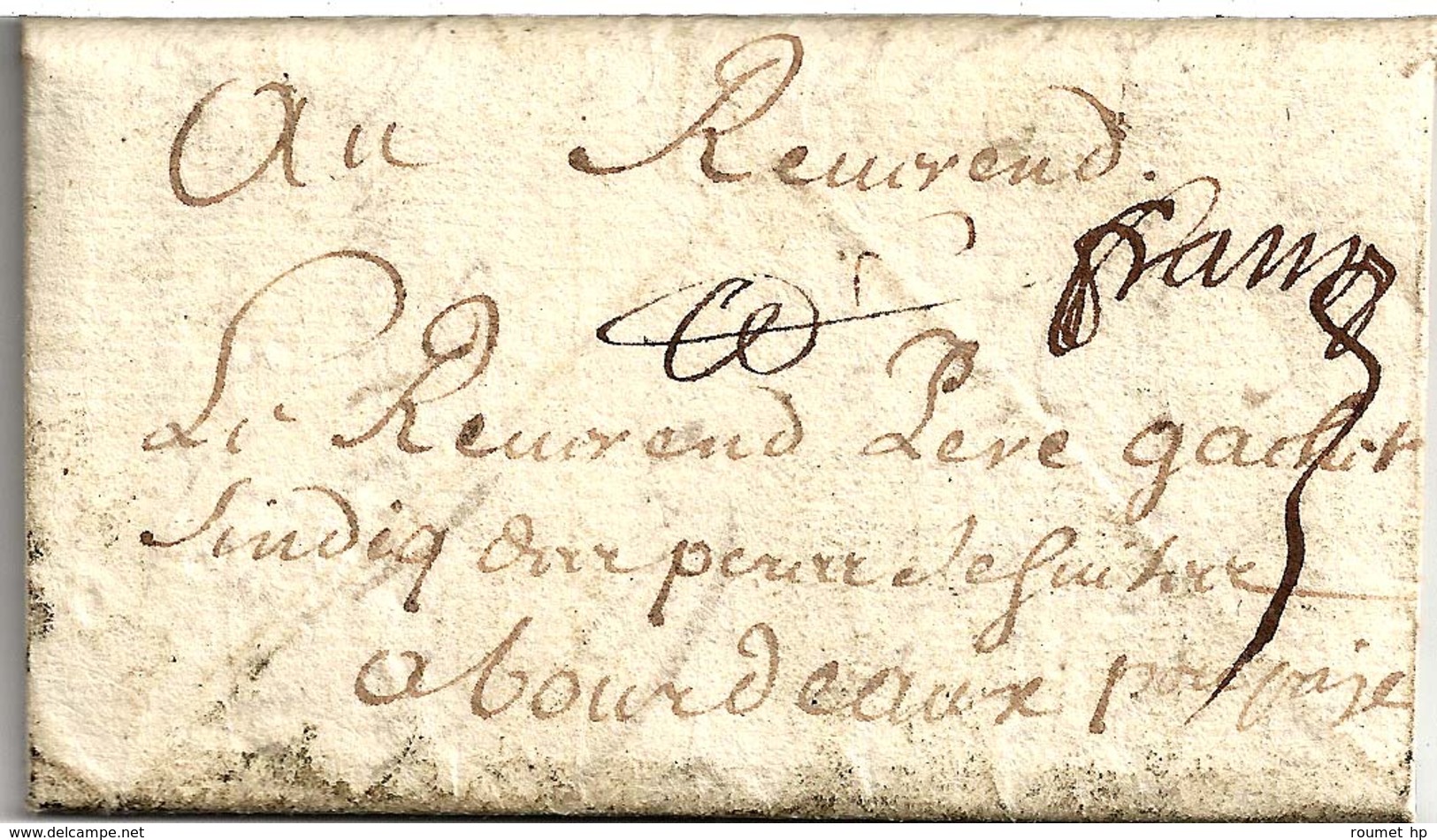 Lettre Avec Texte Daté De Cap Breton. Au Recto, Mention Manuscrite '' Franc ''. 1677. - TB. - ....-1700: Precursori