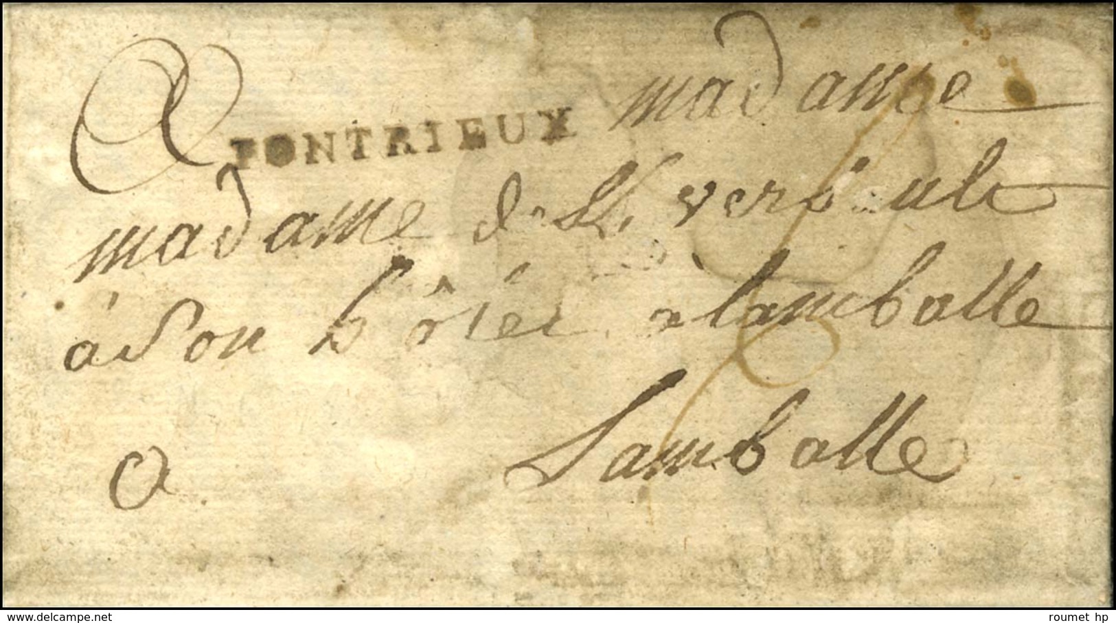 PONTRIEUX (L N° 1) Sur Lettre Avec Texte Daté 1781. - TB. - 1701-1800: Precursors XVIII