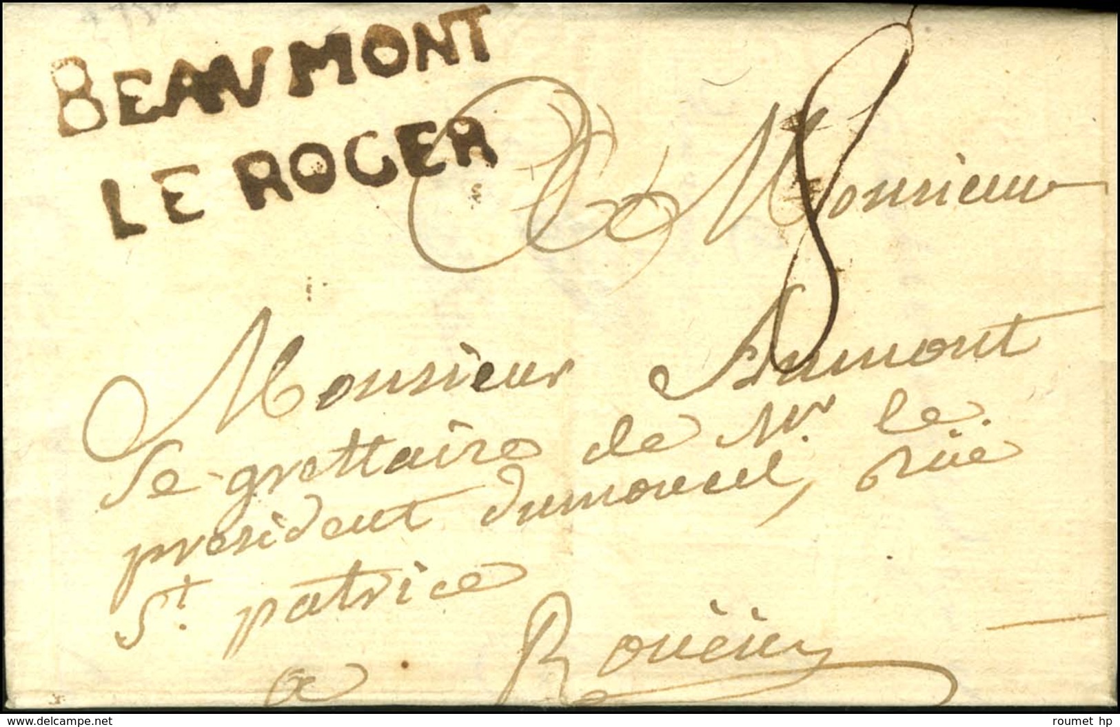 BEAUMONT / LE ROGER (L N° 3) Sur Lettre Avec Texte Daté 1764. - SUP. - RR. - 1701-1800: Precursors XVIII