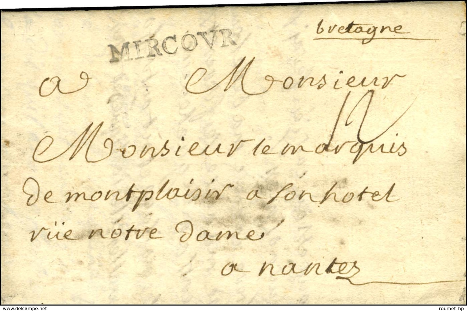 MIRECOVRT (L N° 3) Sur Lettre Avec Texte Daté 1750. - SUP. - 1701-1800: Precursors XVIII