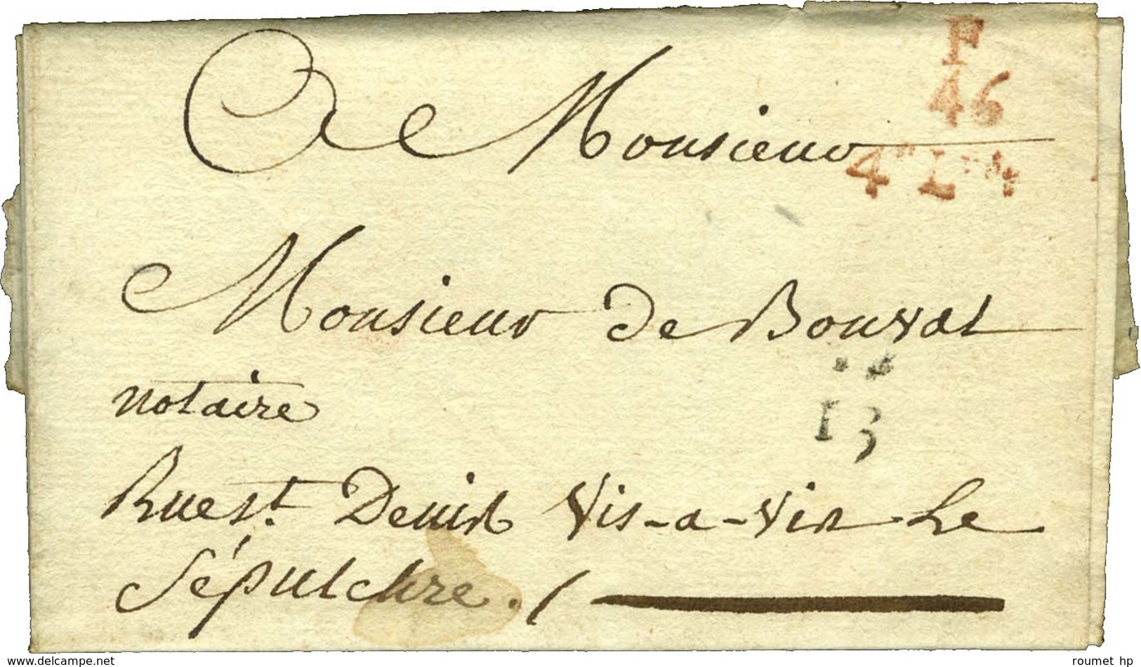 Lettre En Port Payé F / 46 Rouge + 4e Lvée Rouge + Quantième. 1776. - TB / SUP. - 1701-1800: Precursors XVIII