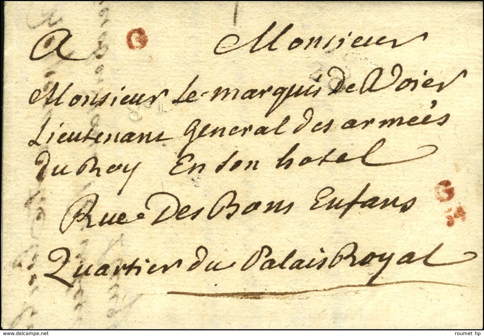 Lettre En Port Payé G Rouge + G / 54 Rouge. 1777. - TB / SUP. - 1701-1800: Precursors XVIII