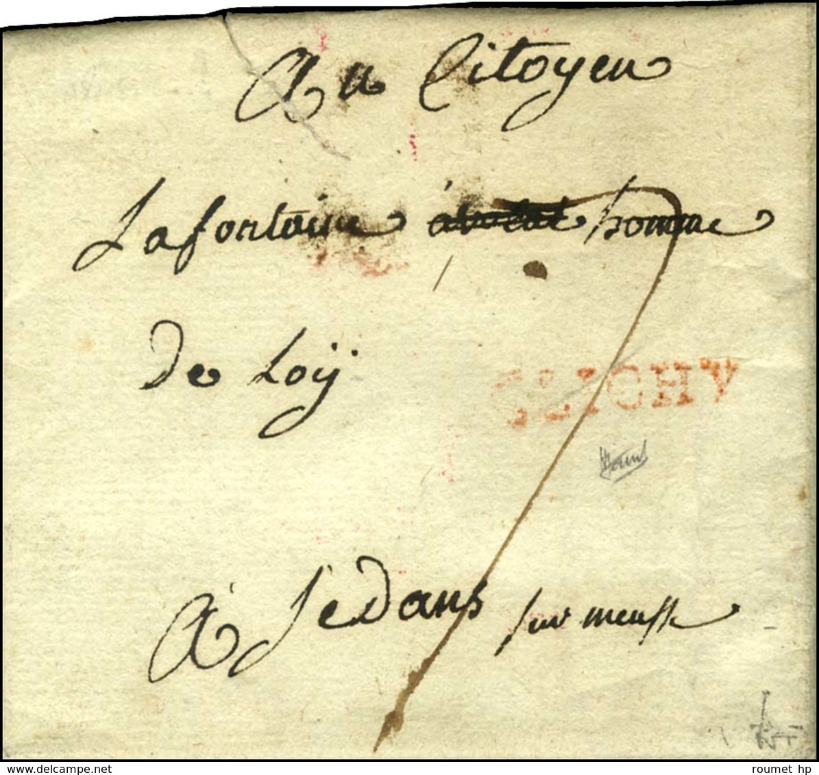 CLICHY Rouge Sur Lettre Avec Texte Daté Le 24 Aout. - TB. - 1701-1800: Precursors XVIII