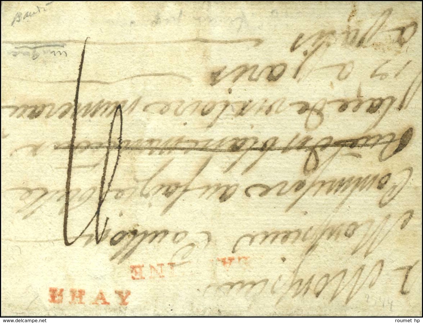 LHAY Rouge + B. LA REINE Rouge Sur Lettre Avec Texte Daté 1791. - TB / SUP. - R. - 1701-1800: Precursors XVIII