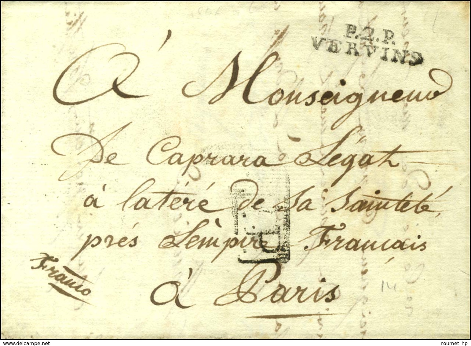 P.2.P. / VERVINS Sur Lettre Avec Texte Daté. 1806. - SUP. - 1801-1848: Precursors XIX