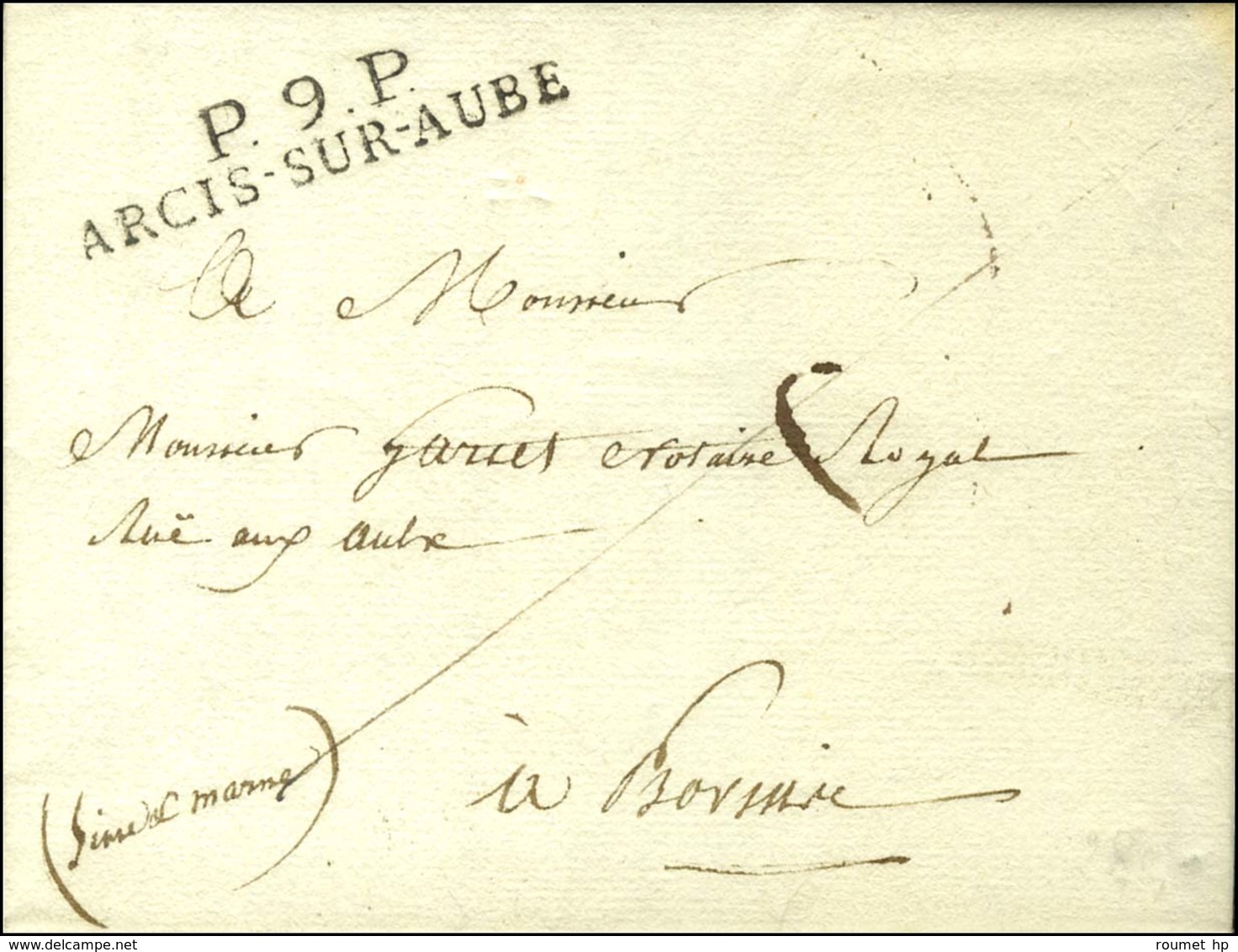 P.9.P. / ARCIS-SUR-AUBE Sur Lettre Avec Texte Daté. 1824. - SUP. - 1801-1848: Precursors XIX