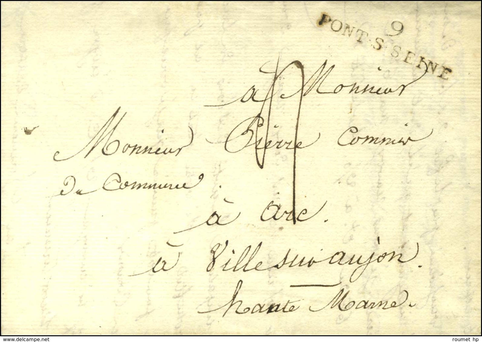 9 / PONT-S-SEINE Sur Lettre Avec Texte Daté De Marcilly Le 9 Juin 1812. - SUP. - 1801-1848: Precursors XIX