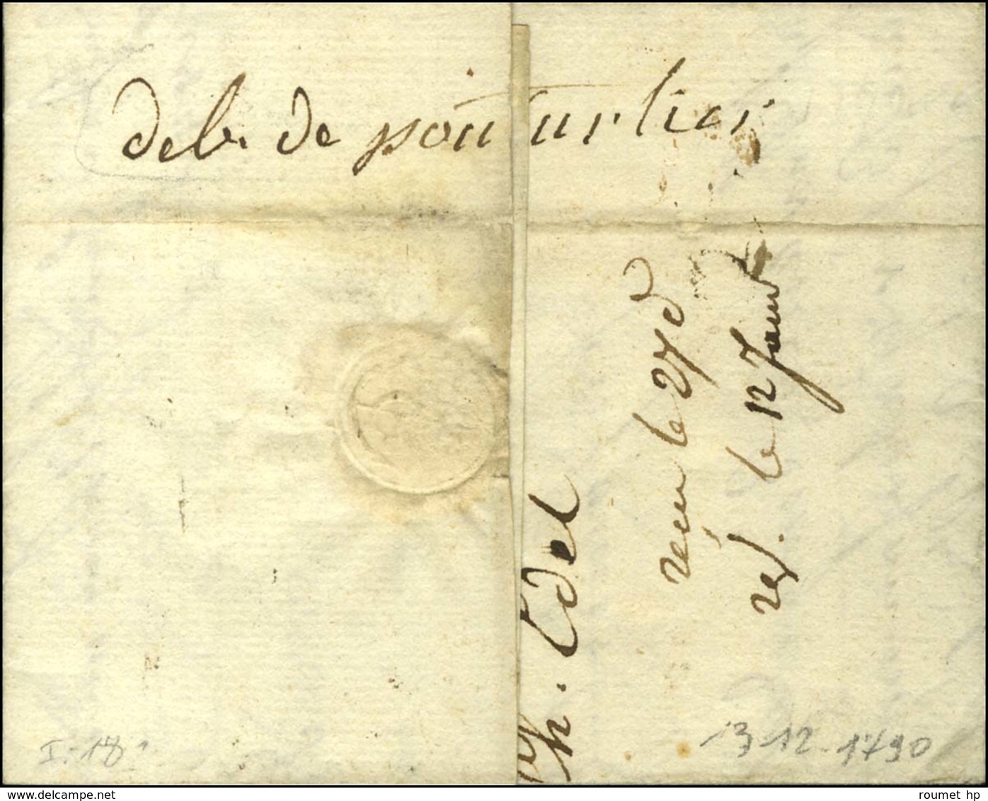 '' Deb De Pontarlier '' Sur Lettre De Hanovre, Au Recto Mention '' Franco Liège ''. 1790. - TB / SUP. - 1801-1848: Precursors XIX