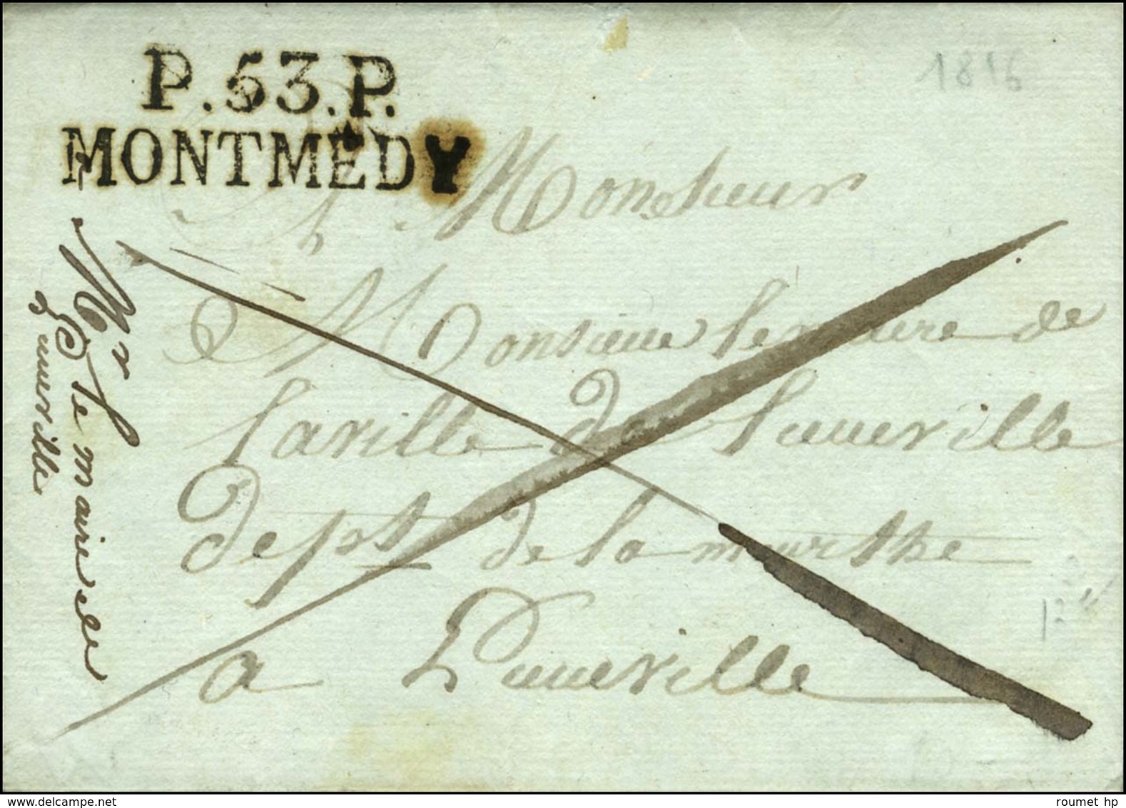 P.53.P. / MONTMEDY Sur Lettre Avec Texte Daté. 1816. - SUP. - 1801-1848: Precursors XIX