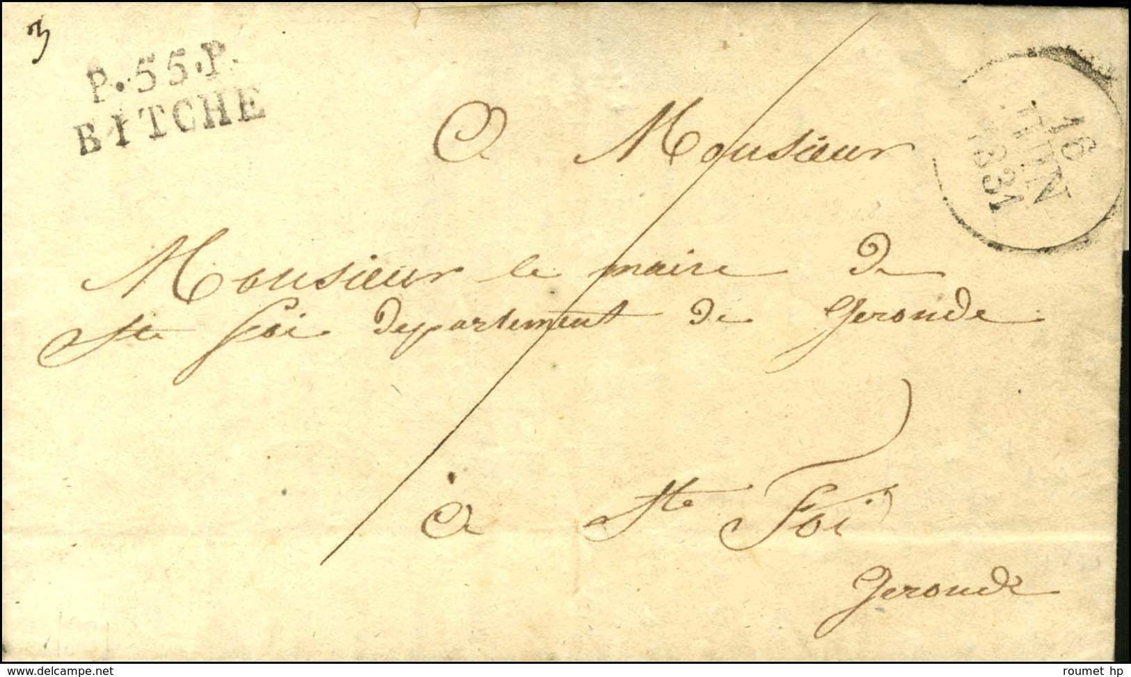 P.55.P. / BITCHE Sur Lettre Avec Texte Daté. 1831. - SUP. - 1801-1848: Vorläufer XIX