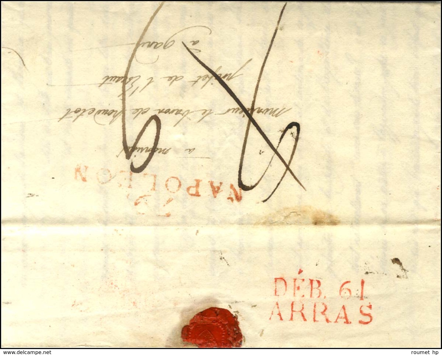 DEB. 61 / ARRAS Rouge Sur Lettre Avec Texte Daté. 1812. - SUP. - 1801-1848: Precursores XIX