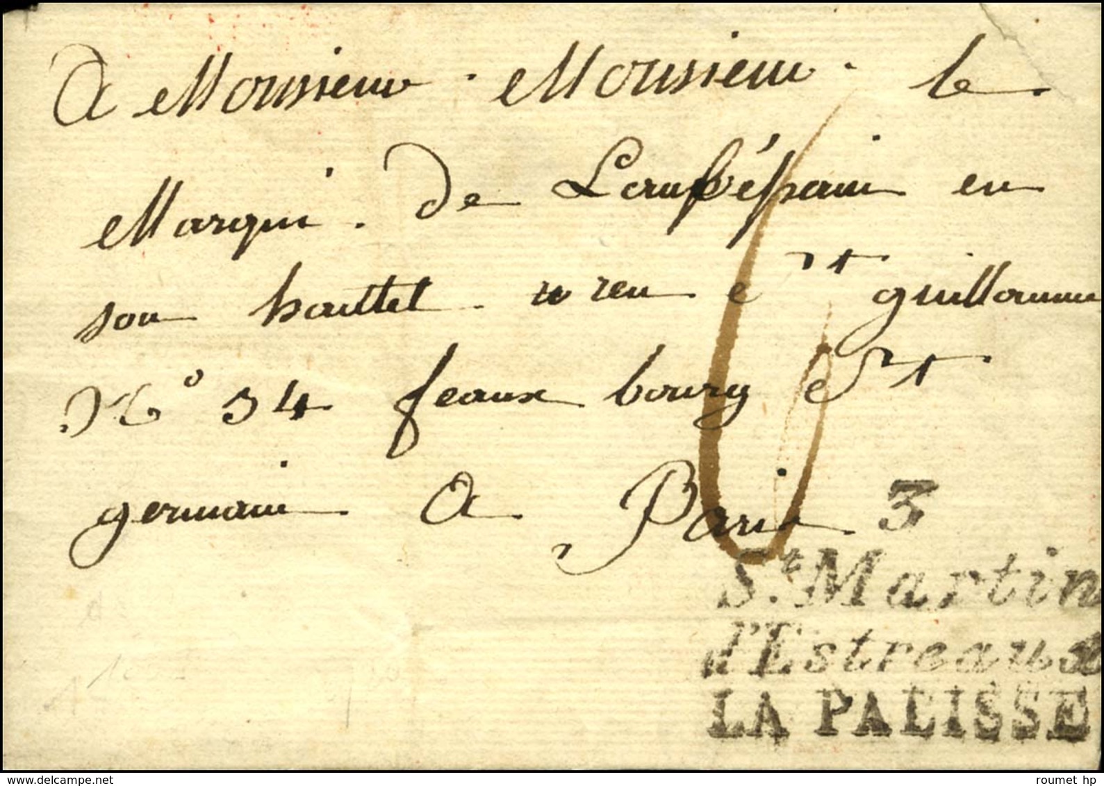 Cursive 3 / St Martin / D'Estreaux / LA PALISSE. 1825. - TB / SUP. - 1801-1848: Precursores XIX