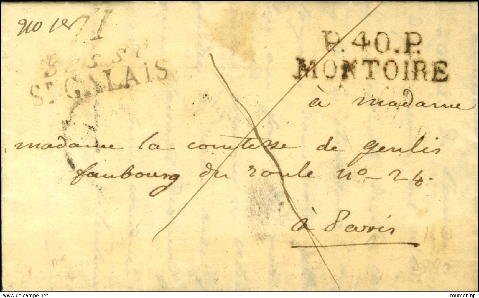 71 / Bessé / ST CALAIS + P. 40. P. / MONTOIRE Sur Lettre Avec Texte Daté De Courtenvaux 1828. - TB / SUP. - R. - 1801-1848: Precursors XIX