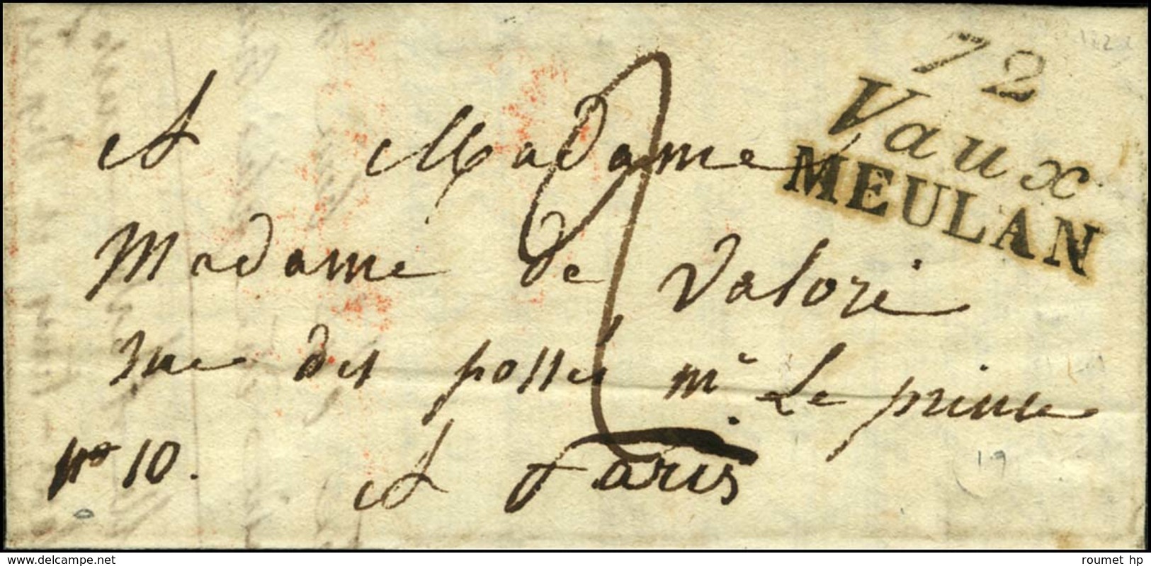 72 / Vaux / MEULAN Sur Lettre Avec Texte Daté 1823. - SUP. - R. - 1801-1848: Precursors XIX