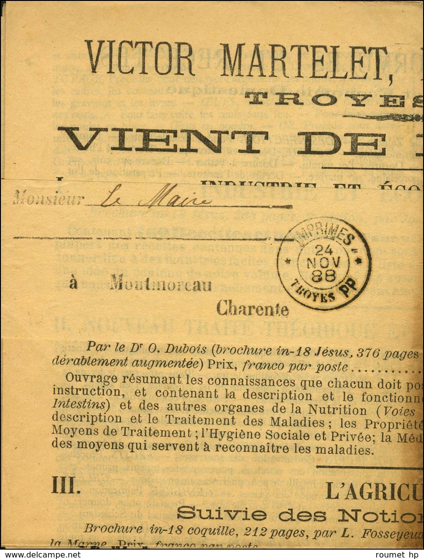 Càd IMPRIMES / TROYES PP Sur Imprimé Sous Bande. 1888. - SUP. - Otros & Sin Clasificación