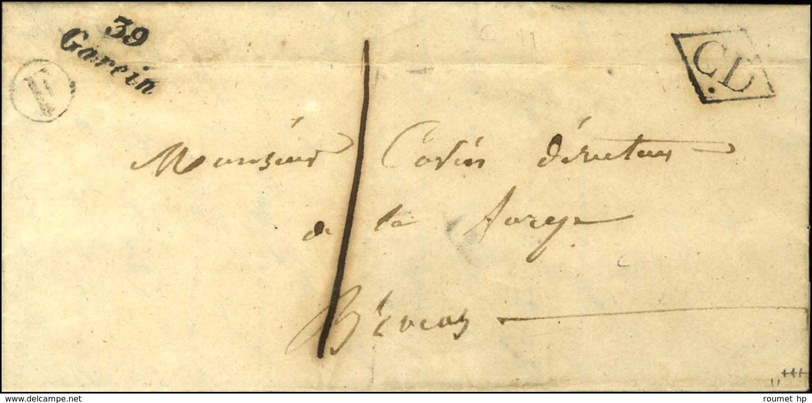 Cursive 39 / Garein + CD Sur Lettre Locale. 1847. - TB / SUP. - 1801-1848: Précurseurs XIX