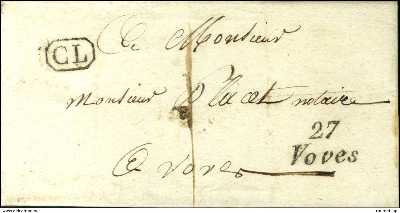 67 / Voves + CL Sur Lettre Avec Texte Daté Du 10 Janvier 1831 Adressée Localement Taxée 1. - SUP. - 1801-1848: Précurseurs XIX