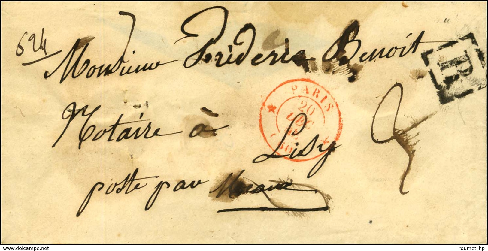 Càd * PARIS * (60) Rouge Sur Lettre Recommandée. 1844. - TB. - 1801-1848: Vorläufer XIX