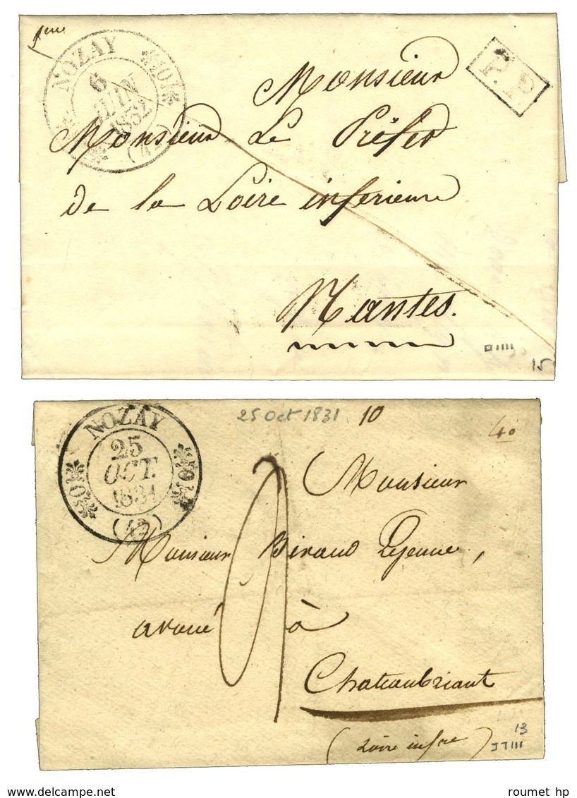 Lot De 2 Lettres Avec Càd T 11 : NOZAY Taxe 4 1831 Et P. P. 1832. - SUP. - 1801-1848: Precursori XIX