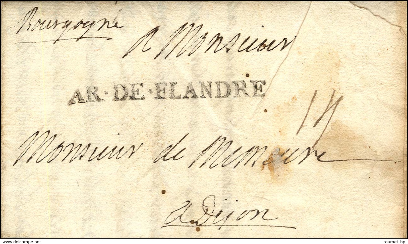AR.DE.FLANDRE Sur Lettre Avec Texte Daté Au Camp De Frelinghen Le 8 Septembre 1706. - TB / SUP. - R. - Sellos De La Armada (antes De 1900)