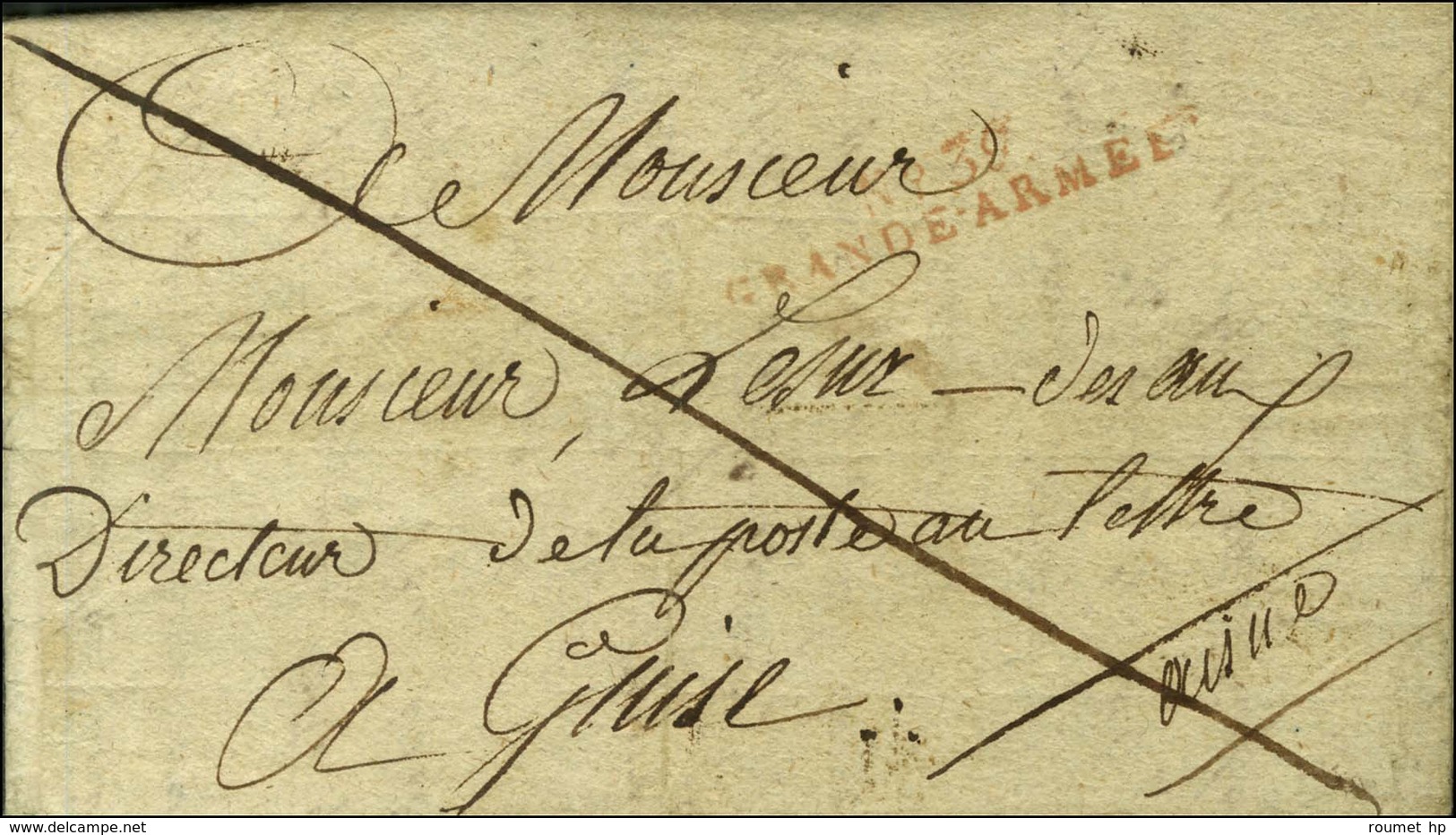 N° 39 / GRANDE ARMEE Rouge Sur Lettre Avec Texte Non Daté Pour Guise. - TB. - Army Postmarks (before 1900)