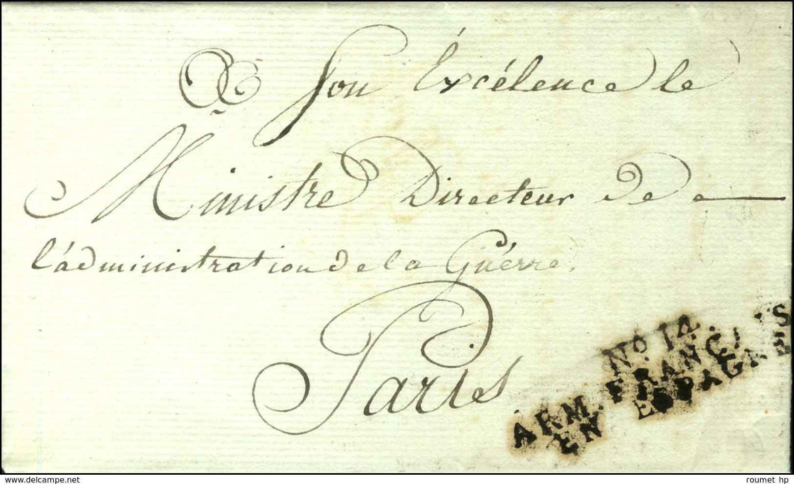 N° 14 / ARM FRANCAISE / EN ESPAGNE Sur Lettre Avec Texte Daté De San Sebastien Le 28 Mai 1809. - TB. - Sellos De La Armada (antes De 1900)