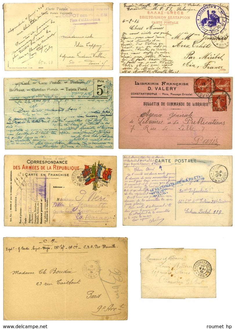 Lot De 75 Lettres De La Guerre De 14 Avec Cachets De L'Armée D'Orient. - TB. - Guerra Del 1914-18