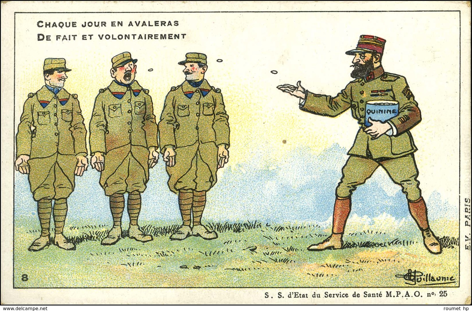 Série de 10 CP illustrées (couleurs) numérotées de 1 à 10 Commandements de l'Institut Pasteur pour le Soldat de l'Armée 