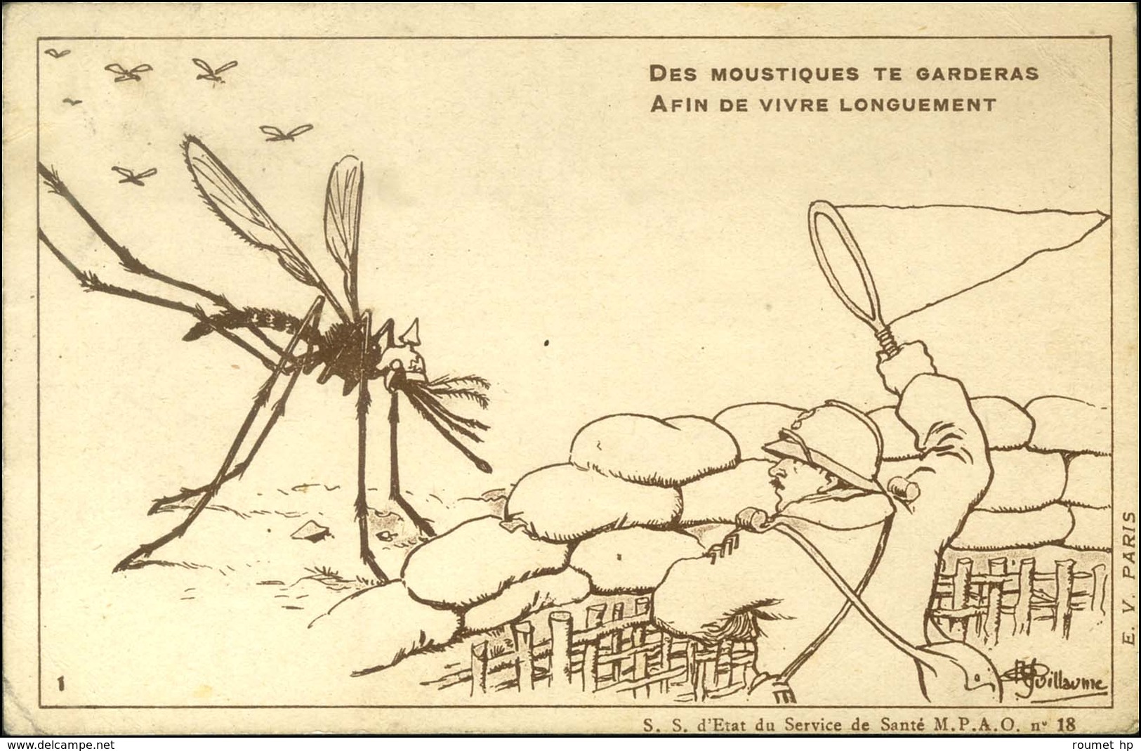 Série De 10 CP Illustrées (N & B) Numérotées De 1 à 10 Commandements De L'Institut Pasteur Pour Le Soldat De L'Armée D'O - Guerra De 1914-18