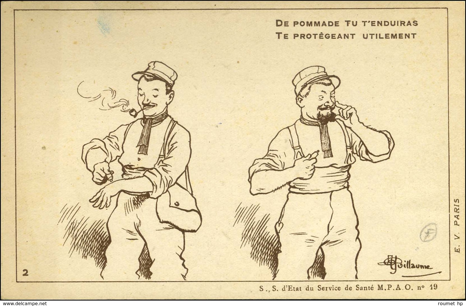 Série De 10 CP Illustrées (N & B) Numérotées De 1 à 10 Commandements De L'Institut Pasteur Pour Le Soldat De L'Armée D'O - WW I